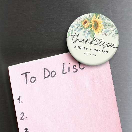 エレガントサンフラワーユーカリありがとうござ結婚う マグネット