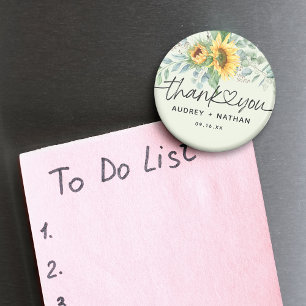 エレガントサンフラワーユーカリありがとうござ結婚う マグネット