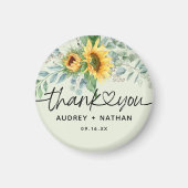 エレガントサンフラワーユーカリありがとうござ結婚う マグネット (正面)