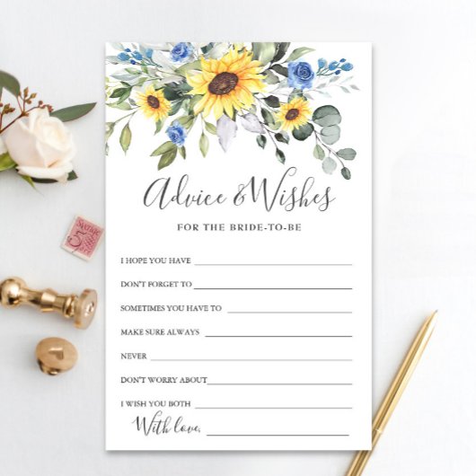 エレガントサンフラワーユーカリプタスアドバイス&ウィッシュズカード