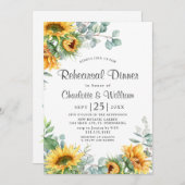 エレガントサンフラワーユーカリリハーサルディナー 招待状 (正面/裏面)