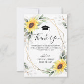 エレガントサンフラワーユーカリ写真卒業 サンキューカード (正面)