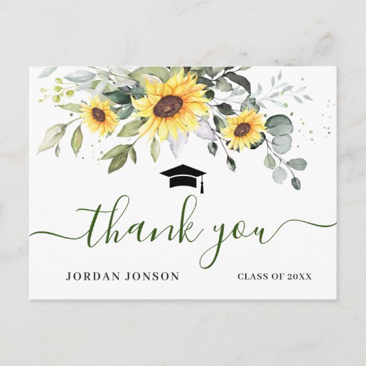 エレガントサンフラワーユーカリ卒業 ポストカード (正面)