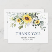 エレガントサンフラワーユーカリ卒業 ポストカード (正面/裏面)