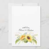 エレガントサンフラワーユーカリ夫婦シャワー 招待状 (裏面)