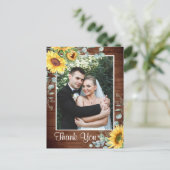 エレガントサンフラワーユーカリ素朴サンキューポス ポストカード (スタンド正面)