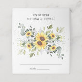 エレガントサンフラワーユーカリ結婚グリーン プレイスカード (外部開封)