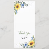 エレガントサンフラワーユーカリ結婚グリーン メニュー (裏面)