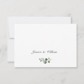 エレガントサンフラワーユーカリ結婚グリーン 出欠カード (裏面)