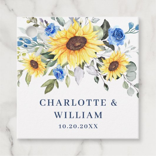 エレガントサンフラワーユーカリ結婚グリーンFAV フェイバータグ (正面)