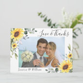 エレガントサンフラワーユーカリ緑の写真 サンキューカード (スタンド正面)