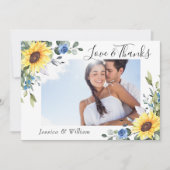 エレガントサンフラワーユーカリ緑2枚の写真 サンキューカード (正面)