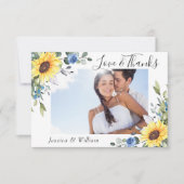 エレガントサンフラワーユーカリ緑2枚の写真 サンキューカード (正面)