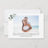 エレガントサンフラワーユーカリ緑2枚の写真 サンキューカード (裏面)