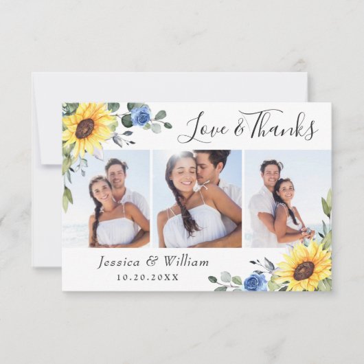 エレガントサンフラワーユーカリ緑3 PHOTO サンキューカード (正面)