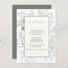 エレガントサージグリーンフローララインア結婚ート詳細 エンクロージャーカード