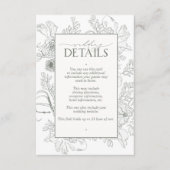 エレガントサージグリーンフローララインア結婚ート詳細 エンクロージャーカード (正面)