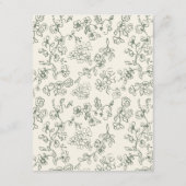 エレガントサージグリーンヴィンテージフローラ結婚ズ エンクロージャーカード (裏面)