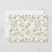 エレガントサージグリーンヴィンテージフローラ結婚ズ 出欠カード (裏面)