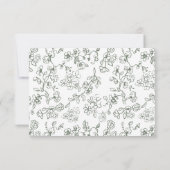 エレガントサージグリーンヴィンテージフローラ結婚ズ 出欠カード (裏面)