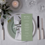 エレガントサージュモダングリー食べズのディナ結婚ー メニュー<br><div class="desc">上品な緑と白のミニマルエレガントリストシックの軽い結婚緑のディナーメニュー。シックなテンプレートデザインのセージ緑の背景と白のタイポグラフィ。シックな書食べ道を語りエレガントよう。</div>