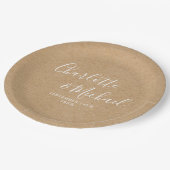 エレガントシグネチャー素朴スクリプ結婚ト ペーパープレート (アングル)