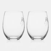 エレガントシグネチャー結婚スクリプトのモノグラム ステムなしワイングラス (右)