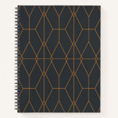 エレガントシックなシンプル高級線パターンアート ノートブック (正面)