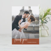 エレガントシックなテラコッタ結婚ズ サンキューカード (スタンド正面)