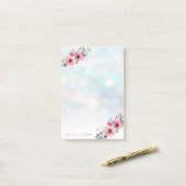 エレガントシックスタイリッシュガーリー,《写真》ぼけ味，花 ポストイット (デスク上)