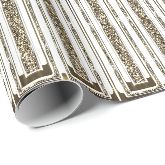 エレガントシックフェイクゴールドフォイルホワイト ラッピングペーパー (ロールコーナー)