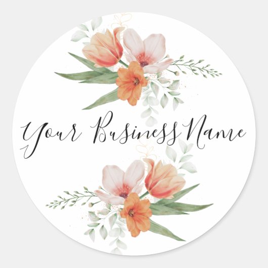 エレガントシックフェミニンウォーターカラーフローラ事業 ラウンドシール (正面)