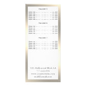 エレガントシックモダンな高級フェイク金ゴールド ラックカード (裏面)