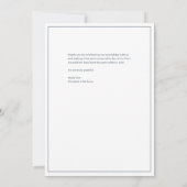 エレガントシックモダンネイビーブルー結婚ズ サンキューカード (裏面)