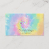 エレガントシックモダンバラ金ゴールドカップケーキ絞り染め 名刺 (正面)