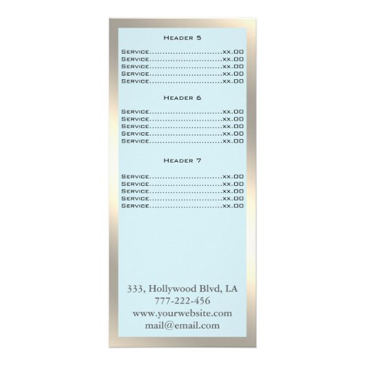 エレガントシックモダンフェイク金ゴールドラックカード ラックカード (裏面)