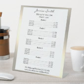 エレガントシックモダンフェイク金ゴールドラックカード 台座サイン (インサイチュ)