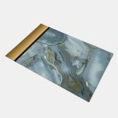 エレガントシックモダンブルーグレー金ゴールド大理石パターン ドアマット (アングル)