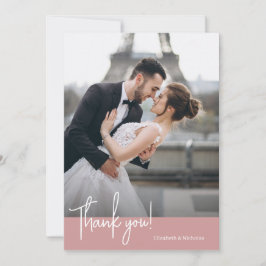 エレガントシック埃っぽいバラ結婚ズ サンキューカード