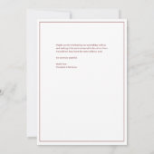 エレガントシック深いルビーレッド結婚ズ サンキューカード (裏面)