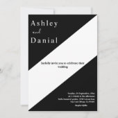 エレガントシック白黒モダンシンプル結婚の 招待状 (正面)