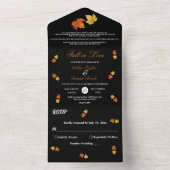 エレガントシック秋イン素朴ラブ秋結婚の オールインワン招待状 (内側)