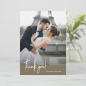 エレガントシック結婚ブラウン サンキューカード (スタンド正面)