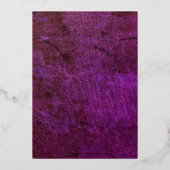 エレガントシック金ゴールドオンパープルレザー結婚ズ 箔招待状 (裏面)