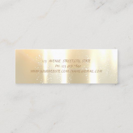 エレガントシック魅力的,フェイク金ゴールド,金ゴールドレース スキニー名刺 (裏面)