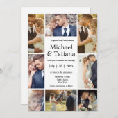 エレガントシック8フォトミニマル結婚リスト 招待状 (正面/裏面)