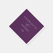 エレガントシック・パープル結婚ズ スタンダードカクテルナプキン (角)