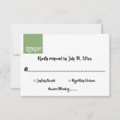 エレガントシッミニマルク・グリモダンンシンプル・結婚 出欠カード (正面)