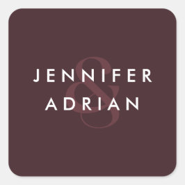 エレガントシミニマルル結婚ドモダンブラウン スクエアシール