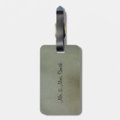 エレガントシャムロックサンパトリックの日、グリーンレザー ラゲッジタグ (裏面縦)